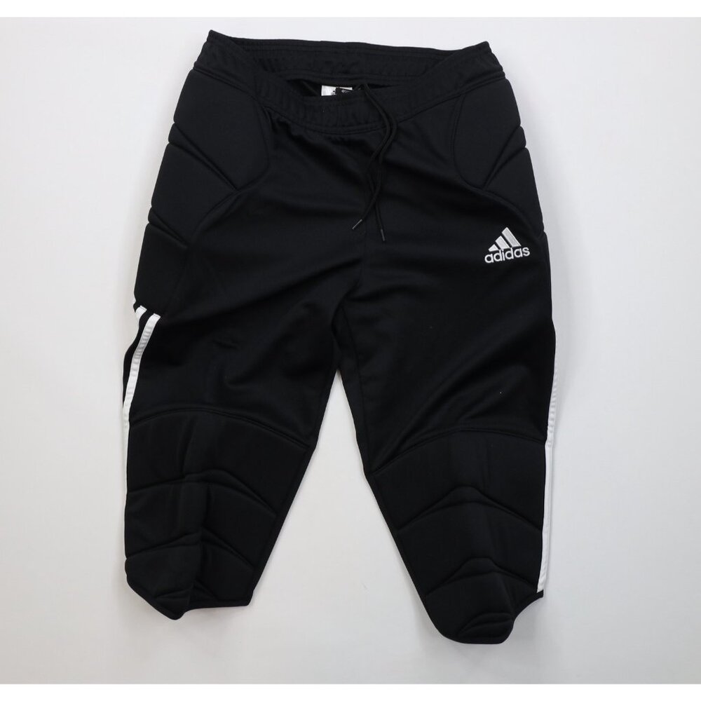 Vintage Y2K Adidas Mens Medium Padded Futbol Soccer Capris Pants Black Goalie